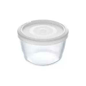 Pyrex Cook & Freeze Glass Round Dish with Plastic Lid, 17cm
