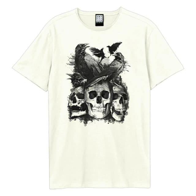 Amplified Amplified Men Crows And Darkness T-Shirt in White Size: X-Small White XS Male 5063574717373