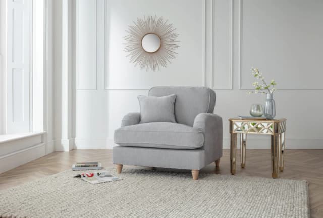 The Great Sofa Company Orla Arm Chair Manhattan Apricot in Light Grey Light Grey Unisex