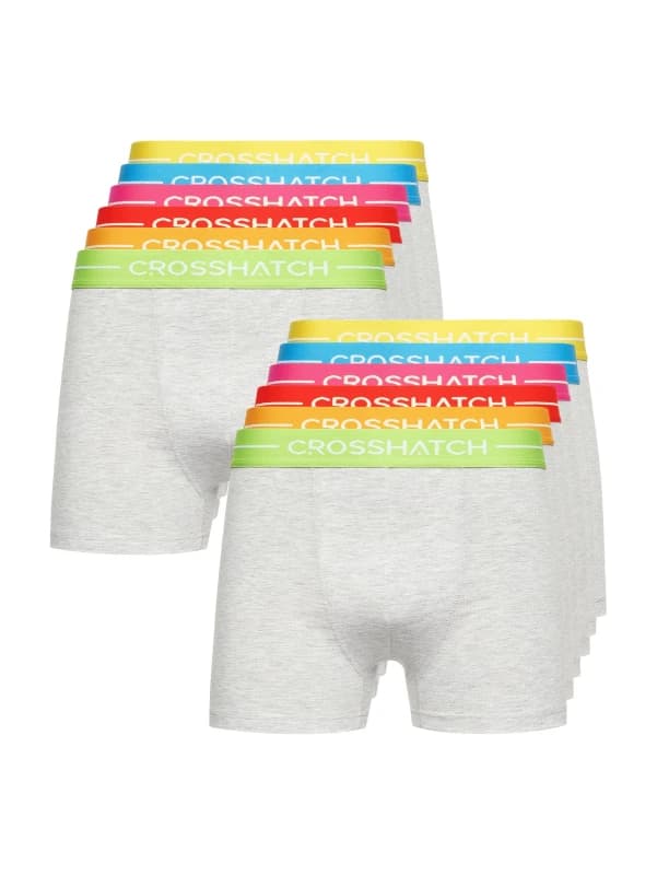 Crosshatch Crosshatch Men Astral Bright Boxers 12pk in Grey Size: Small Grey S Male 5059294518598