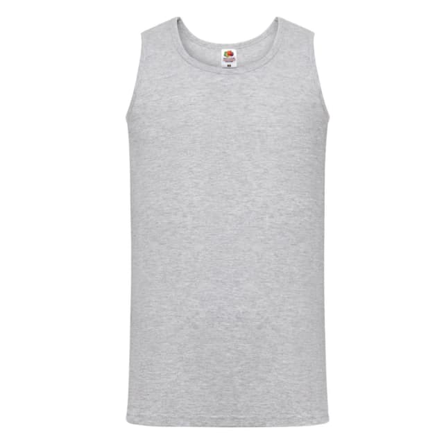 Fruit Of The Loom Fruit of the Loom Men Valueweight Heather Athletic Vest Top in Grey Size: Small Grey S Male 5063527032041