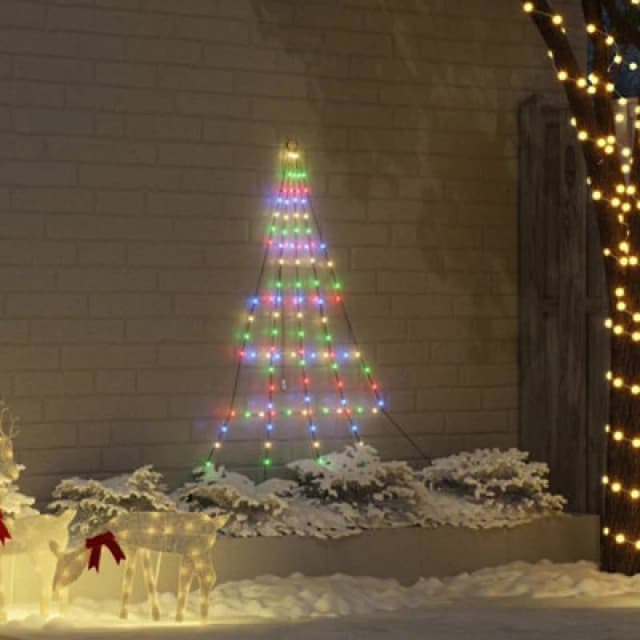 Vidaxl LED Christmas Tree With Ground Spikes Multicolour 182cm Metal