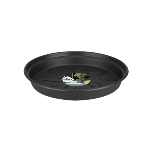 Elho Green Basics 25cm Plastic Indoor & Outdoor Saucer - Living Black