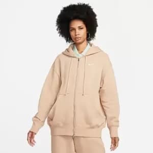 Nike W Nsw Phoenix Fleece Fullzip Oversized Hoody, Hemp/Sail, Female, Hoodies, DQ5758-200