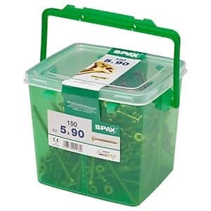Spax Pz Countersunk Yellox Screws Bulk Tub - 5x90mm Pack Of 150