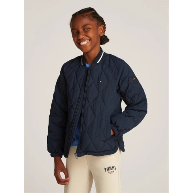 Tommy Hilfiger Unisex Kids Quilted Jacket Navy C1G unisex 8Y
