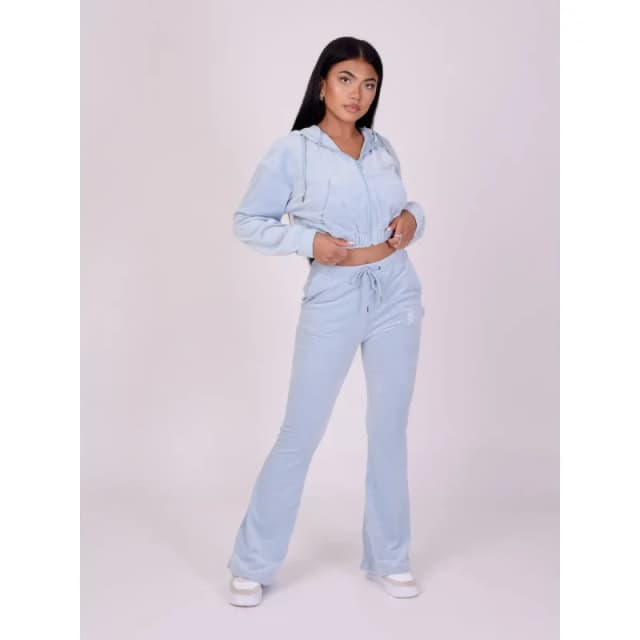 Project X Paris Sweatshirt double logo velvet hoodie For Her Project X Paris Bleu Female XS