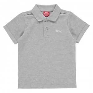 Slazenger Plain Polo Shirt Infant Boys - Grey Marl