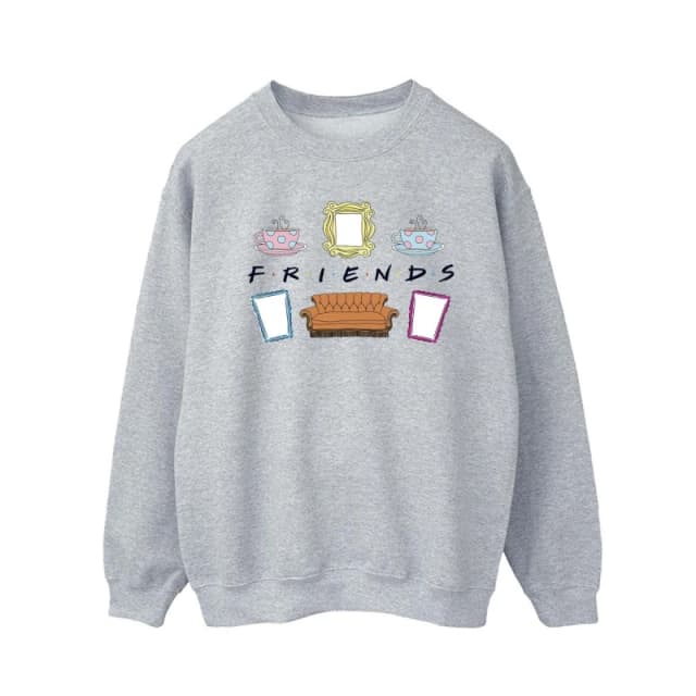 Friends Friends Men Couch Lounging Sweatshirt in Grey Size: Small Grey S Male 5063376921077