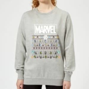 Marvel Avengers Pixel Art Womens Christmas Sweatshirt - Grey - 3XL