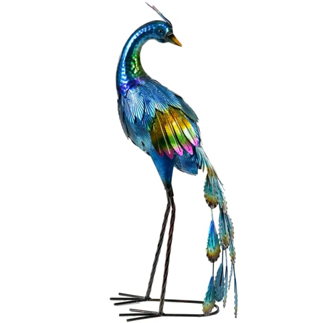 Outsunny Outsunny Peacock Garden Statues Sculptures for Decorations and Gifts, Steel - Multi-coloured