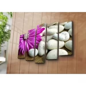 5PATK-137 Multicolor Decorative Canvas Painting (5 Pieces)