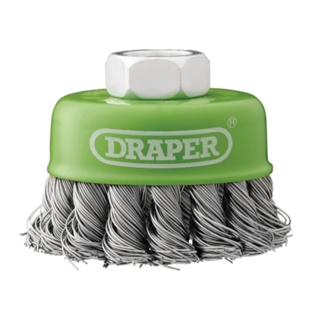 Draper Stainless-Steel Twist-Knot Wire Cup Brush, 65mm, M14 8053