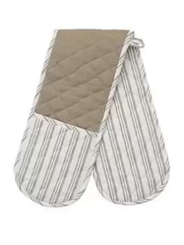 Hometown Interiors Organic Cotton Striped Double Oven Glove - Taupe