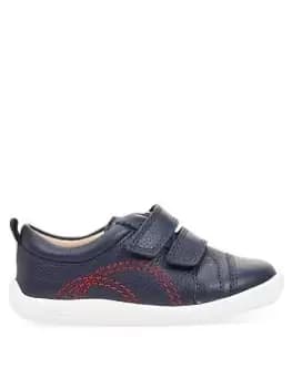 Start-rite Tree House Leather Easy Double Riptape First Trainers - Navy Blue, Navy, Size 7 Younger