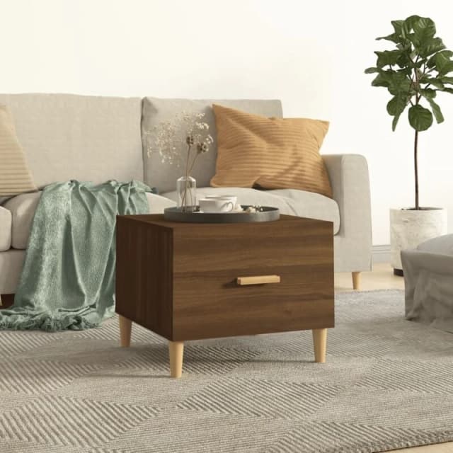 VIDAXL Coffee Table Brown Oak 50x50x40cm Engineered Wood Vidaxl 8720287086420