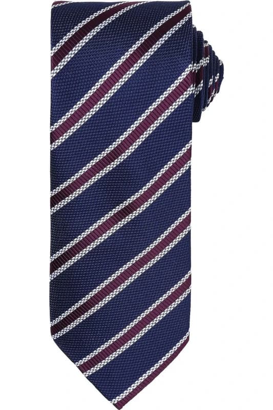 Premier Premier Men Stripe Waffle Tie in Navy Navy One Size Male 5063425959921