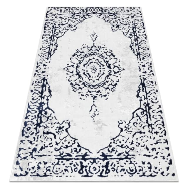 RugsX Carpet Allure 1961 Ornament, Frame - Structural, Stylish, Glamour White / Blue 120X170 Cm