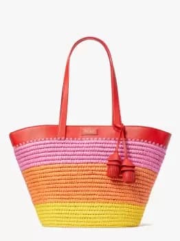 Kate Spade The Pier Striped Straw Medium Tote Bag, Multi, One Size