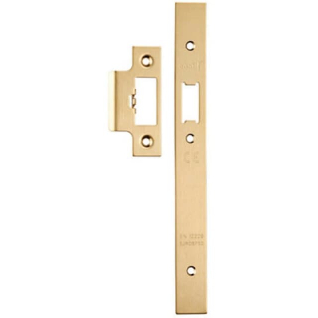 Loops Forend Strike & Fixing Pack Suitable for DIN Security Latch Satin Brass Metallics