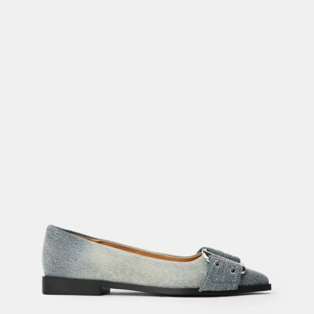 Steve Madden Womens Grail Ballet Pumps Blue Denim female 3 (36)