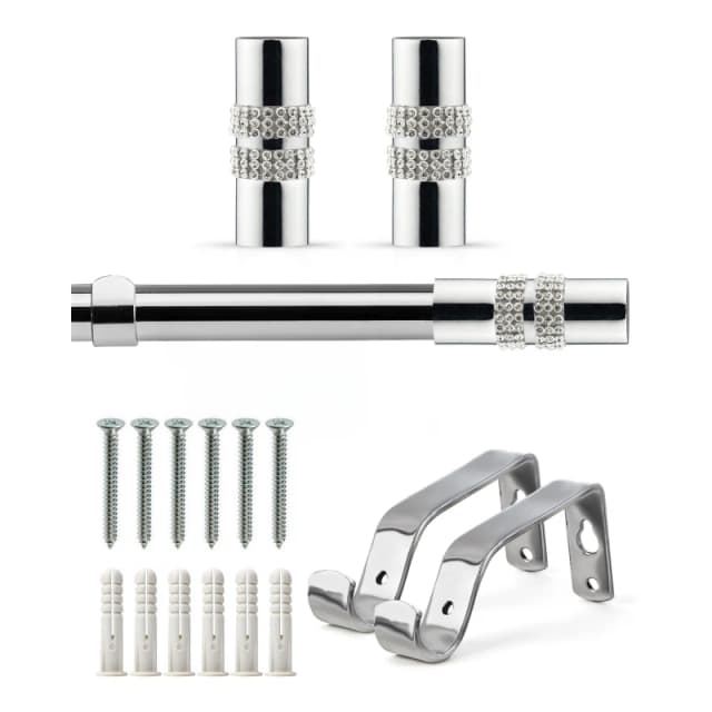 Emma Barclay Curtain Pole Extendable Diamante Chrome unisex 120-210cm