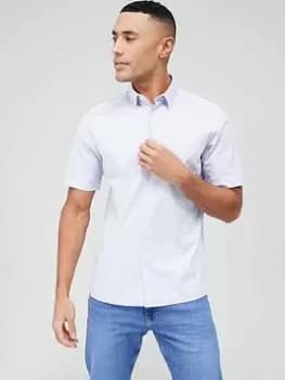 Calvin Klein Stretch Poplin Short Sleeve Regular Shirt, Light Blue, Size S, Men