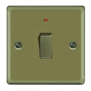Wickes 20A Light Switch + LED 1 Gang Pearl Nickel Raised Plate