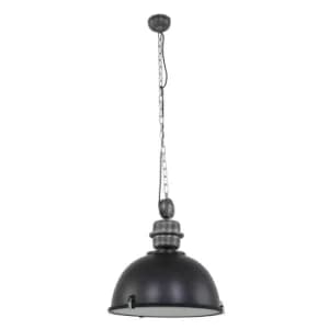 Tough Guy Dome Pendant Ceiling Lights Black Matt, Glass Matt, Metal