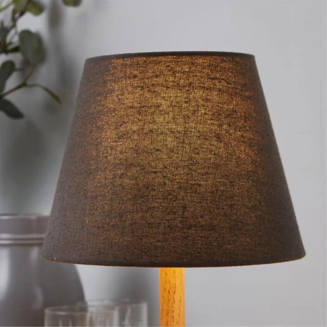 Lighting Collection Linen Tapered Shade Charcoal unisex 20cm