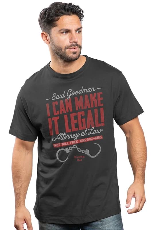 Breaking Bad Men Breaking Bad Saul Goodman Mens T-Shirt Grey Size: Small Grey S Male 5052777756395