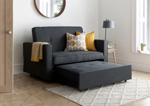 Bedmaster Troy Grey Fabric Sofa Bed