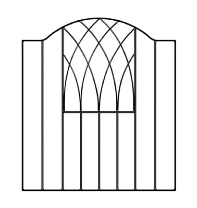 Burbage Iron Craft Abbi Metal Low Bow Top Garden Gate 955mm Gap X 942mm High Vesc