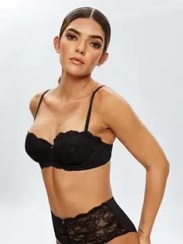Ann Summers Bras Sexy Lace Planet Balcony Bra, Black, Size 38C, Women