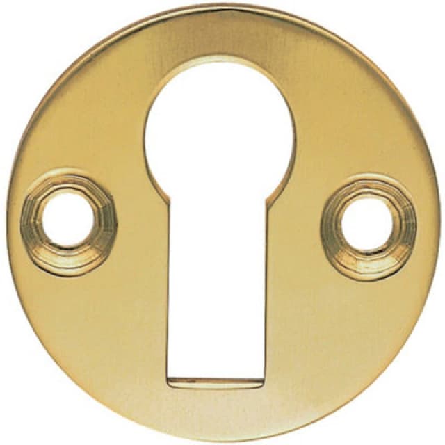 Loops 31mm Keyhole Profile Round Escutcheon 18mm Fixing Centres Polished Brass Metallics unisex