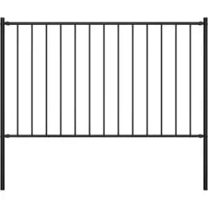 Vidaxl - Fence Panel with Posts Powder-coated Steel 1.7x1.25 m Black Black