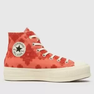 Converse Orange Lift Hi Trainers