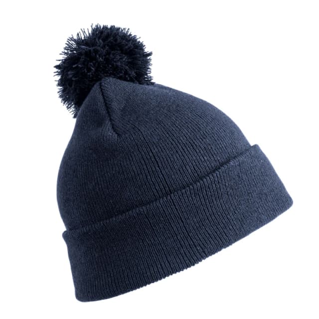 Result Winter Essentials Pom Pom Beanie in Navy Navy Unisex One Size