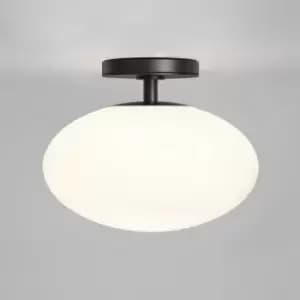 Zeppo Semi Flush Bathroom Globe Ceiling Light Matt Black IP44