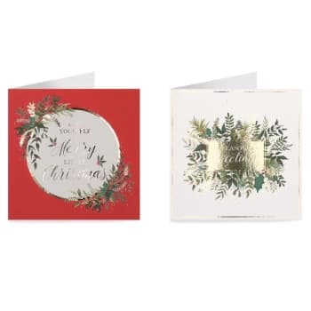 Tom Smith 12 Pack of Premium Christmas Cards - MERRY BERRY
