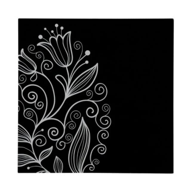 Premier Housewares Tulip Black Frame Glass Print Home Wall Decor Black