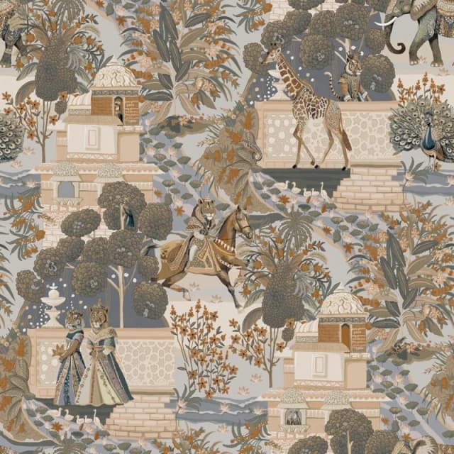 HOLDEN DECOR Holden Decor - Animal Palace Navy Orange Wallpaper Stylish Trendy Feature Wall WL-13761