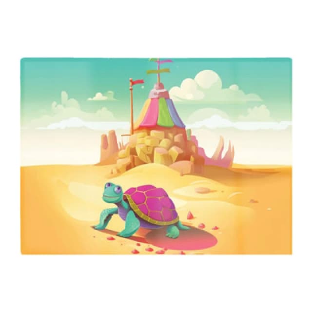Warren Reed Designer Turtle On A Beach Holiday Glass Chopping Board