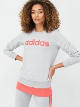 Adidas Essentials Linear Sweatshirt - Medium Grey Heather