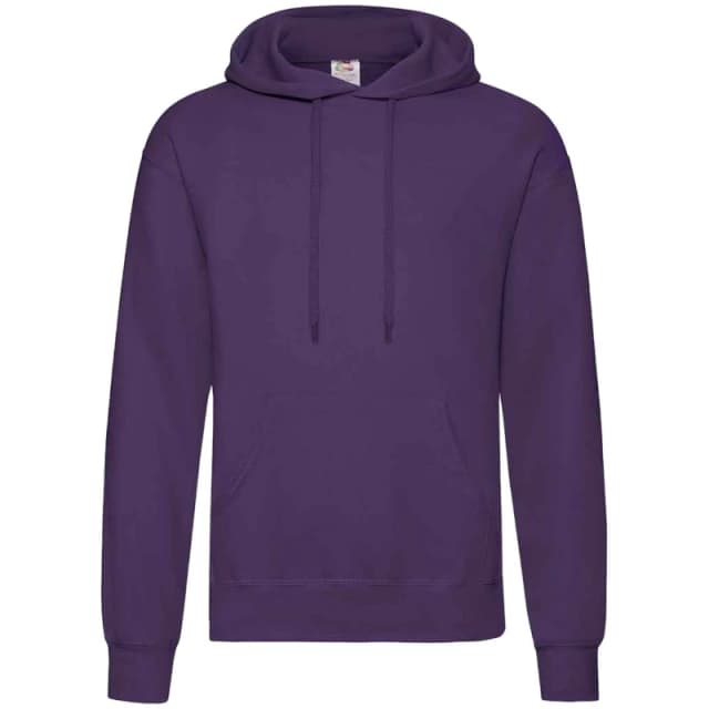 Fruit Of The Loom Fruit of the Loom Men Classic Hooded Sweatshirt in Purple Size: Small Purple S Male 5063470626403