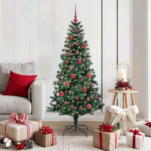 Vidaxl Artificial Pre-Lit Christmas Tree Green 150 Cm Pvc And Metal