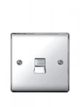 British General Electrical Raised Telephone Socket Point - Polished Chrome