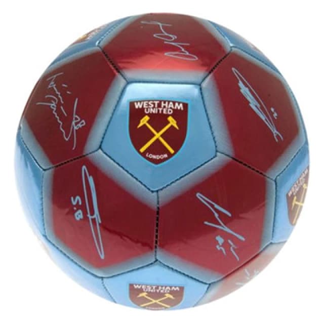 West Ham United Fc Printed Signature Mini Football Claret/sky Blue/yellow (1)
