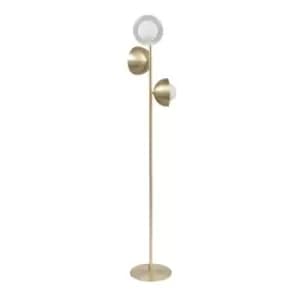 Vandalia 3-Bulb Orb Glass Dome Floor Lamp Brass/White