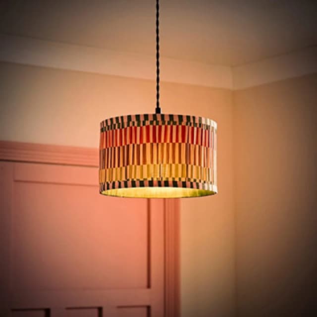 ValueLights ValueLights Rae Pleated Stripe Neutral Drum Easy Fit Light Lamp Shade with Bulb in Natural Size: Small Natural Small Unisex 505940606968